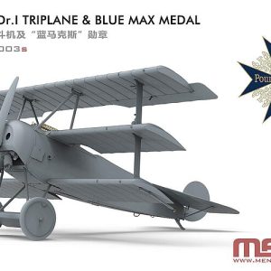 1/24 FOKKER DR.I TRIPLANE & BLUE MAX MEDAILLE LE QS-003S