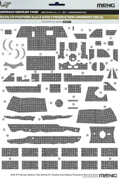 1/35 GERMAN TANK SD.KFZ.171 PANTHER A ZIM. DECAL SPS-077