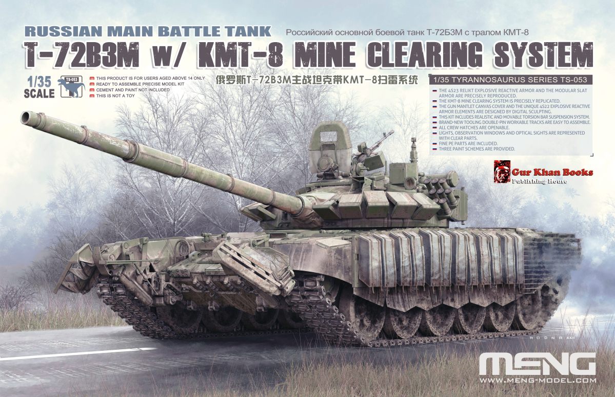1/35 RUSSIAN TANK T-72B3M W/ KMT-8 MINE CLEARING S. TS-053