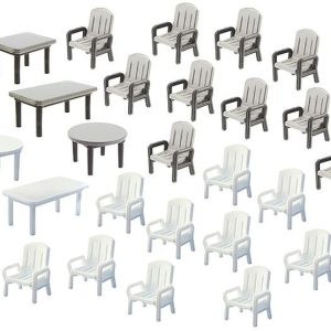 1/87 24 TUINSTOELEN EN 6 TAFELS