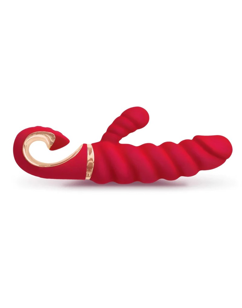 Gvibe - GCandy Mini - Geribbelde Rabbit Vibrator - Rood