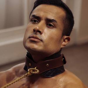 Liebe Seele - Leren Postuurhalsband met Riem - Zwart, Bruin & Goud