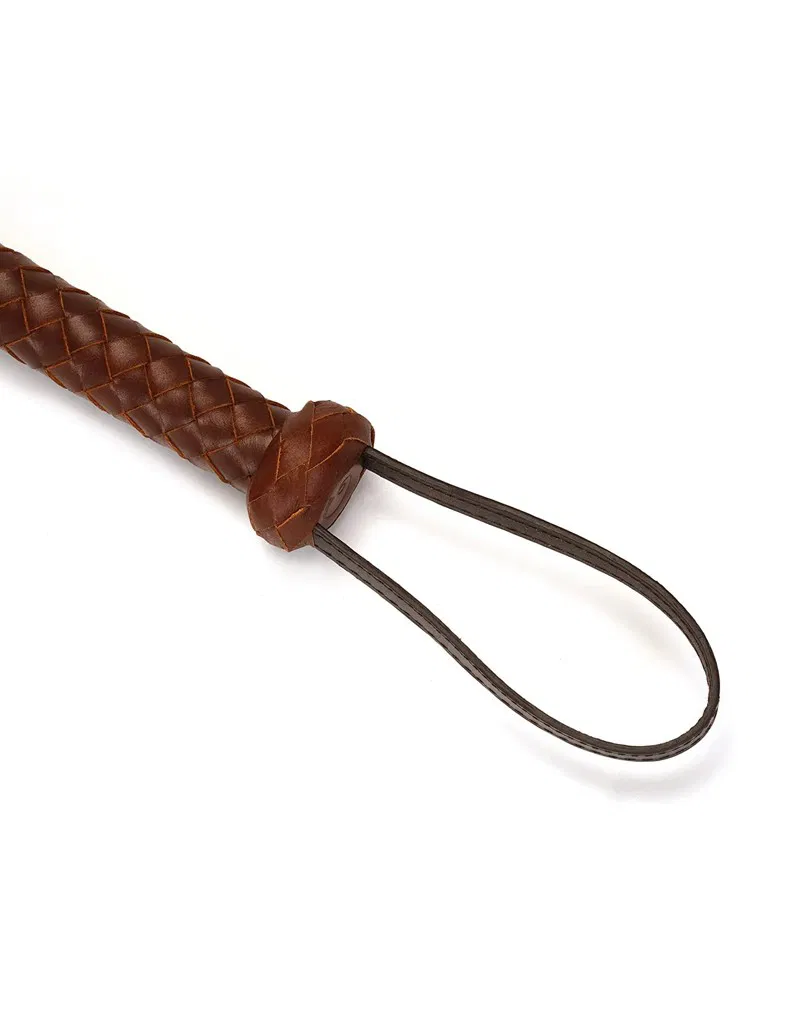 Liebe Seele - Leren Zweep met Strengen - Zwart & Bruin