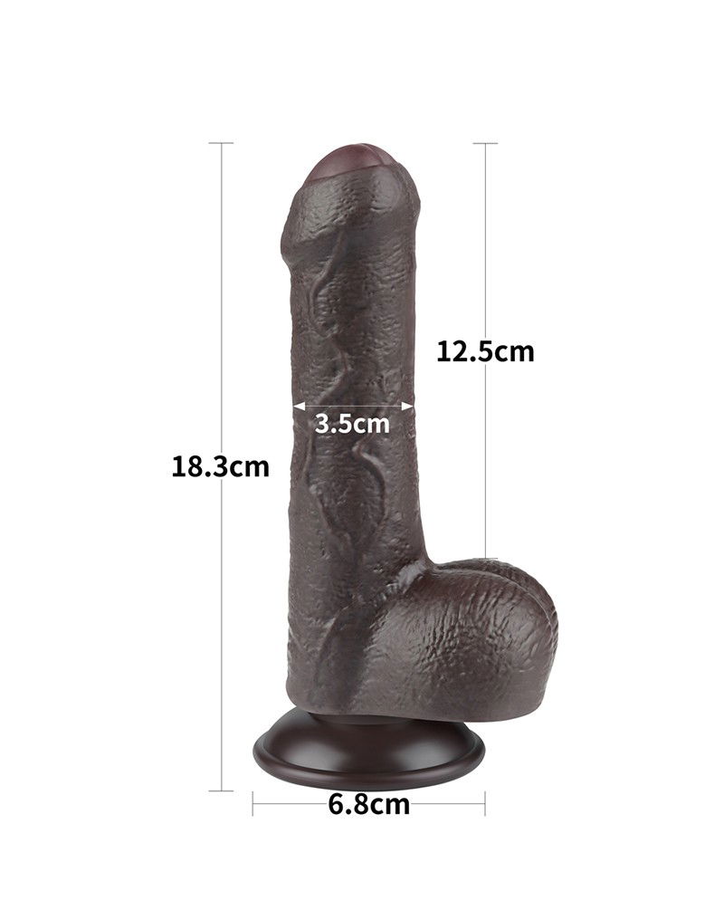 LoveToy - Aftrekbare dildo 18,3 cm (Ø 3,5 cm) - Zwart