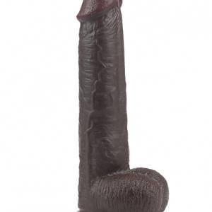 LoveToy - Sliding Skin Dildo 23 cm - Zwart