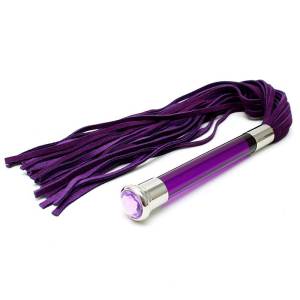 Rimba - Suede Flogger with glass handle and crystal