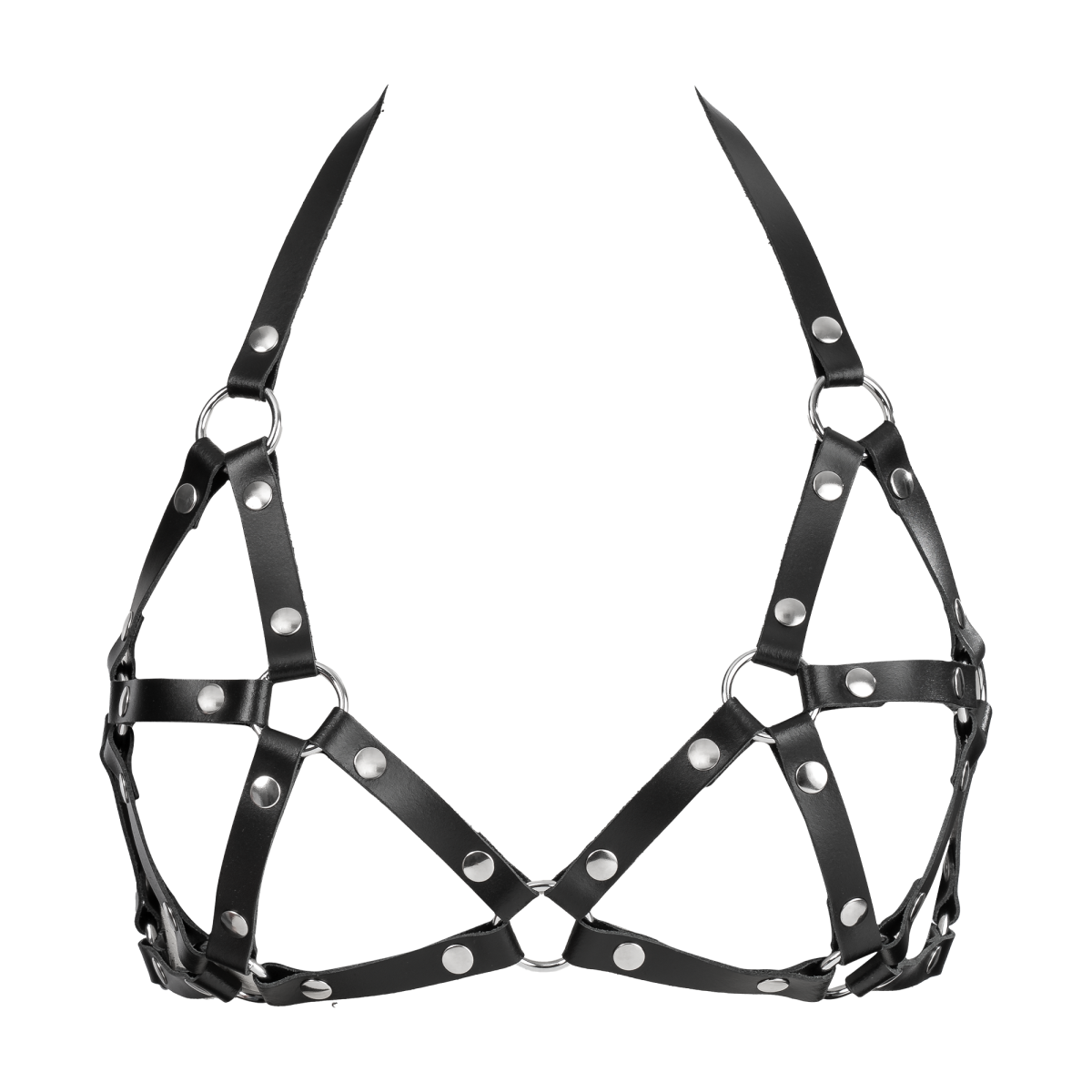 Rimba Bondage Play - Lederen Borstharnas - Zwart COPY