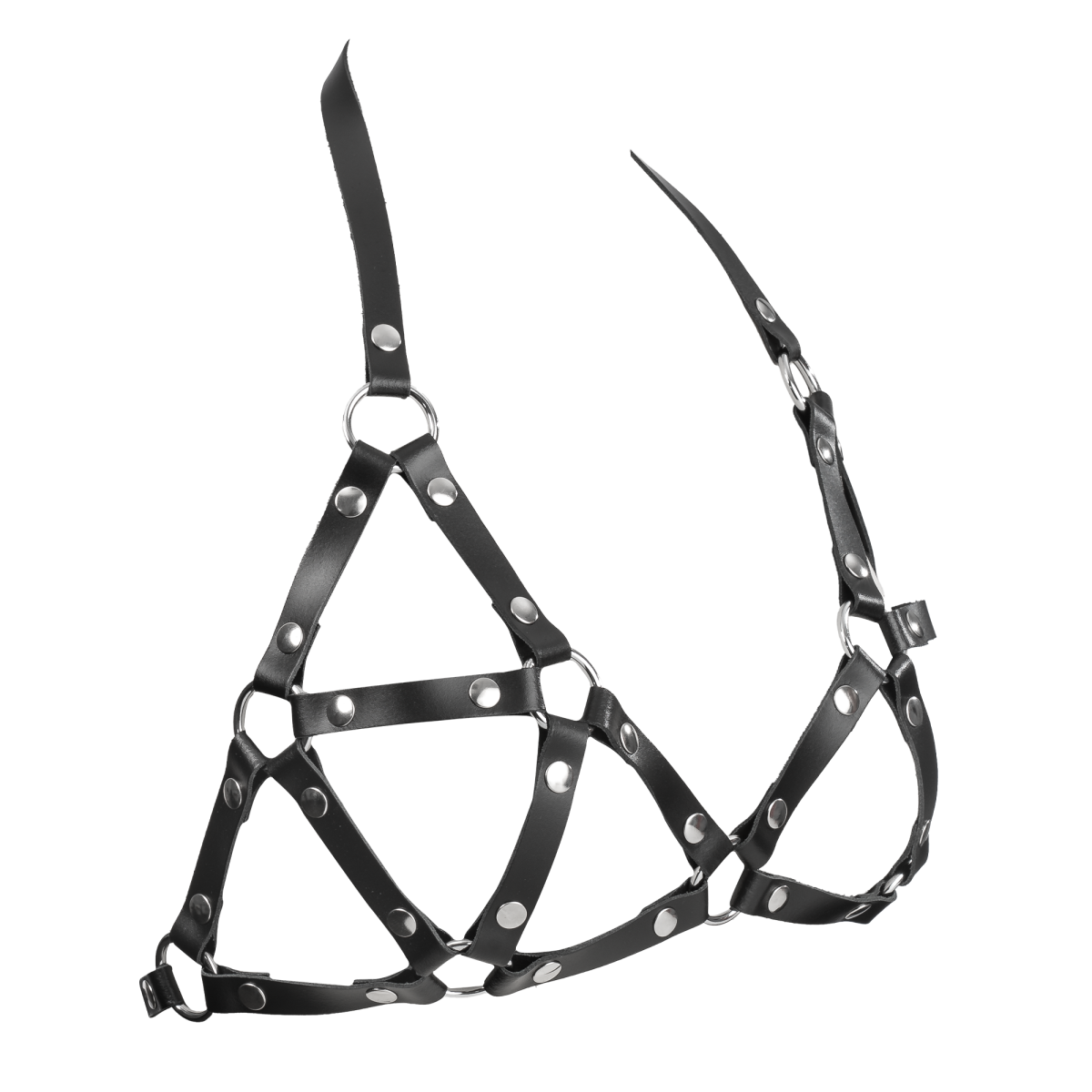 Rimba Bondage Play - Lederen Borstharnas - Zwart COPY