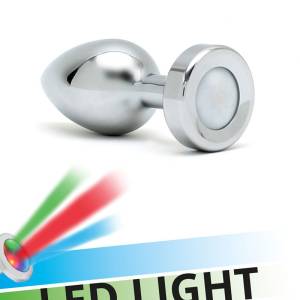 Rimba Toys - Pisa - Butt Plug met LED Licht - Zilver