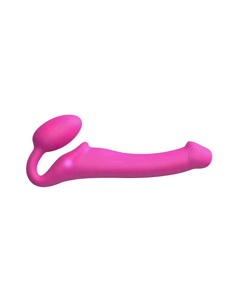 Strap-On-Me - Buigbare Strap-On Vibrator met Afstandsbediening Maat L - Fuchsia
