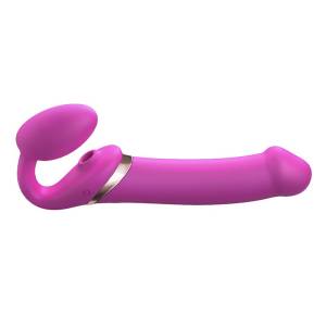Strap-On-Me - Multi Orgasm - Strap-On Vibrator met Lik Stimulator Maat S - Roze