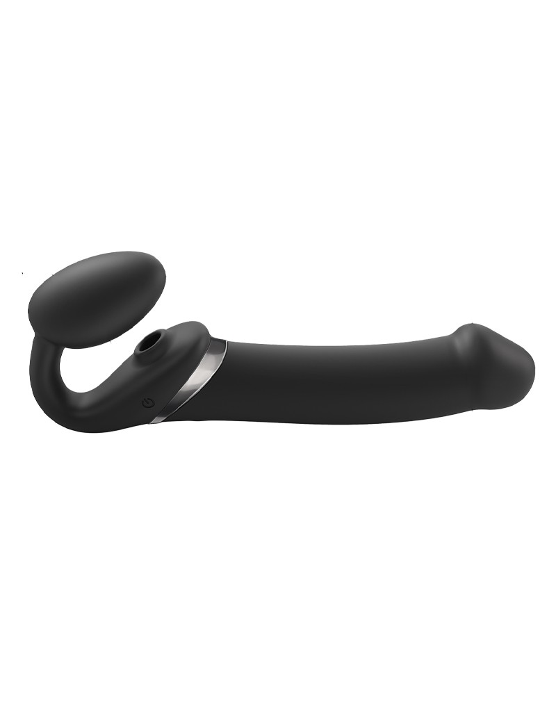 Strap-On-Me - Multi Orgasm - Strap-On Vibrator met Lik Stimulator Maat S - Zwart