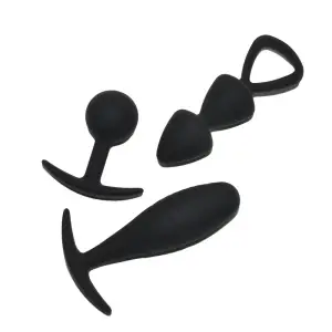 Rimba Toys - Basel - Set of Butt Plugs Maat M - Zwart
