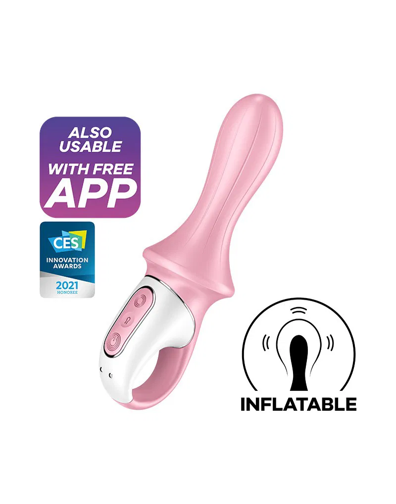 Satisfyer - Air Pump Booty 5+ - Opblaasbare Anale Vibrator (met App Controle) - Roze