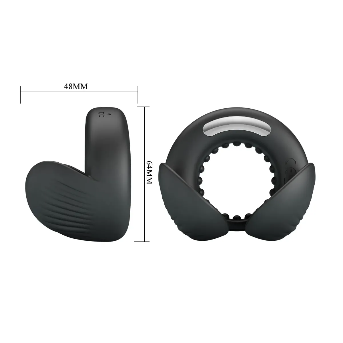 PL - Quentin - Vibrerende Cock Ring met Dual Motor - Zwart