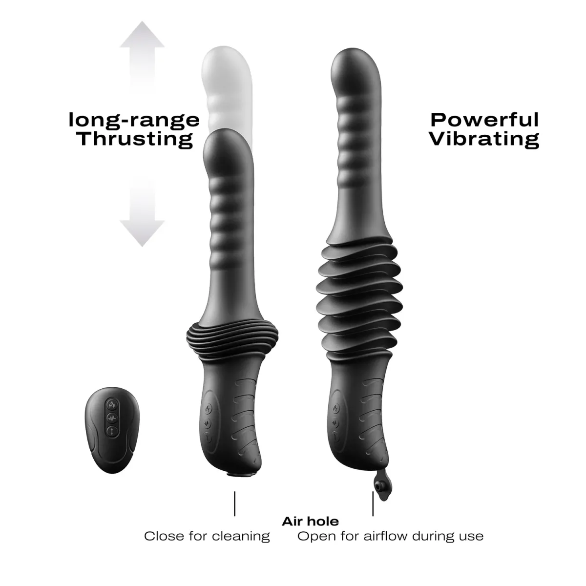 Dorcel - Deep Orgasm - Thrusting Vibrator - Zwart
