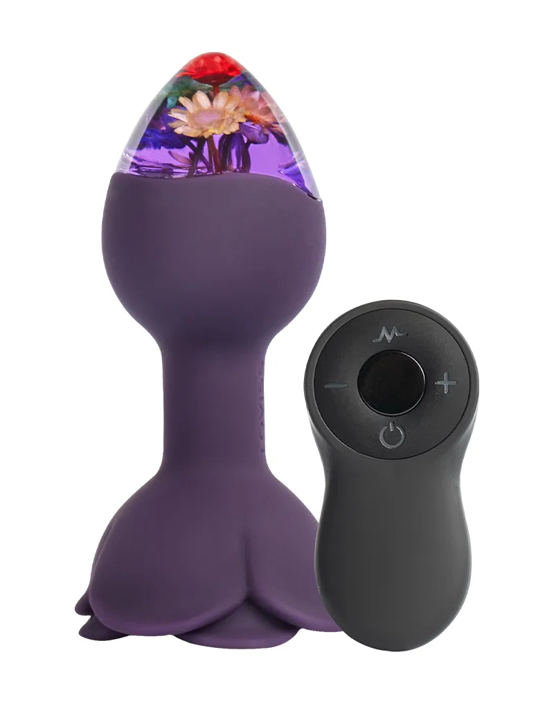 LOVISS - Posy - Garden Butt Plug Vibrator met afstandsbediening – Paars